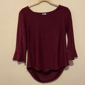 Elle Textured Bell Sleeve Top